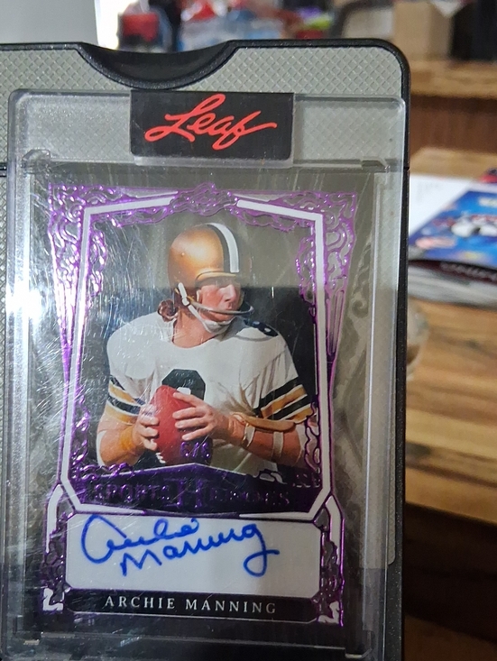 Other - Leaf Archie Manning Purple Framed Autograph Football Card